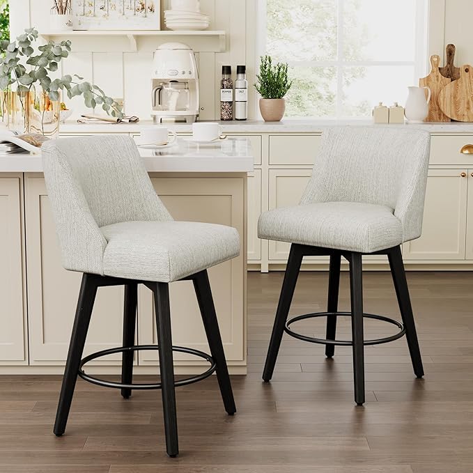 Vipbear Swivel Counter Height Bar Stools Set of 3, 26.8" H Counter Stools - Image 6