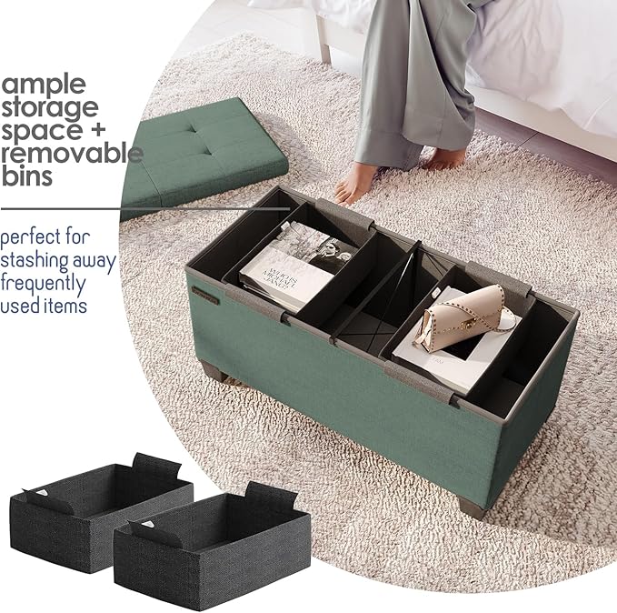 STORAGEBUD Storage Ottoman Bench - Image 3