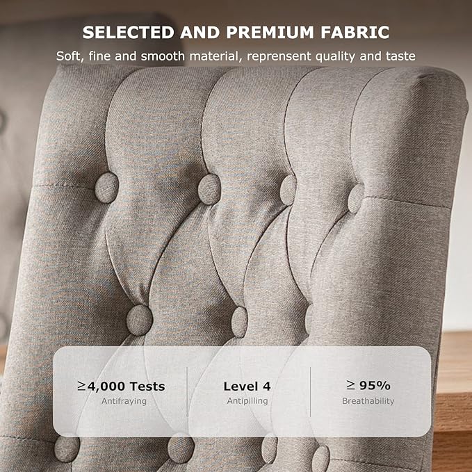 COLAMY Wingback Upholstered Dining Chairs Set of 2, Fabric Side Dining Room - Image 6