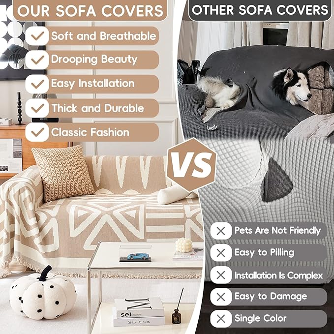 STACYPIK Boho Sofa Cover, Dog Couch Cover - Image 3