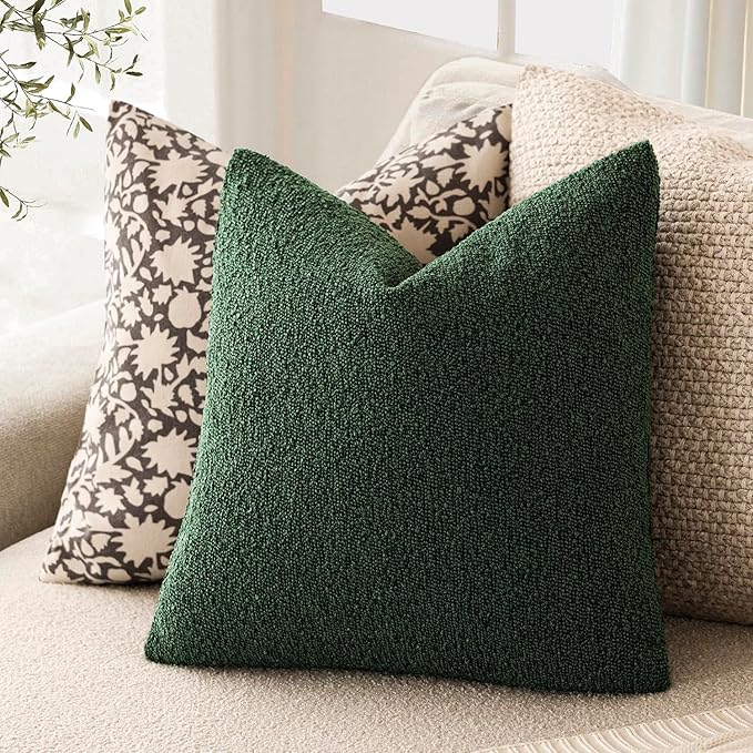 Foindtower Pack of 2, Decorative Textured Boucle Throw Pillow Covers Neutral - Image 5
