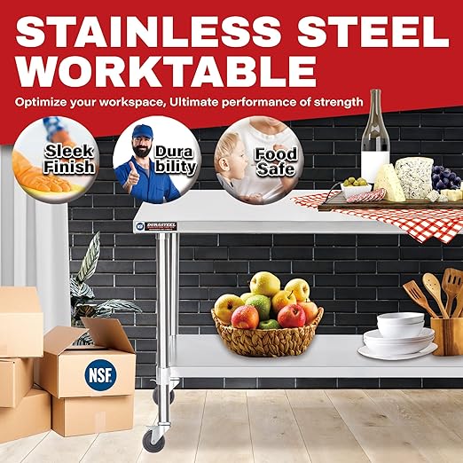 DuraSteel 24x60 NSF Stainless Steel Cart - Image 3