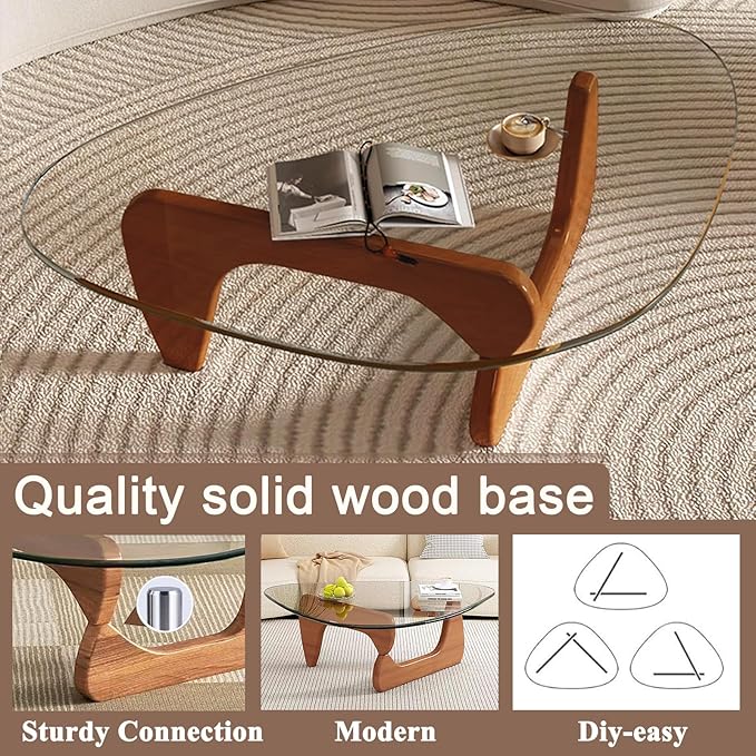 Modern Glass Coffee Table for Living Room, Mid Century Coffee Table Stylish - Image 5