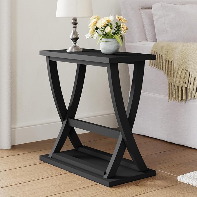 ChooChoo Black End Table, Narrow Side Table by ChooChoo