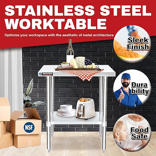 DuraSteel 30x48 Stainless Steel Work Table - Image 4
