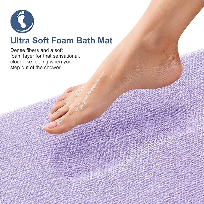 OLANLY Thick Memory Foam Bath Mat Rug 24x16, Extra Soft Absorbent Bathroom Rug - Image 2