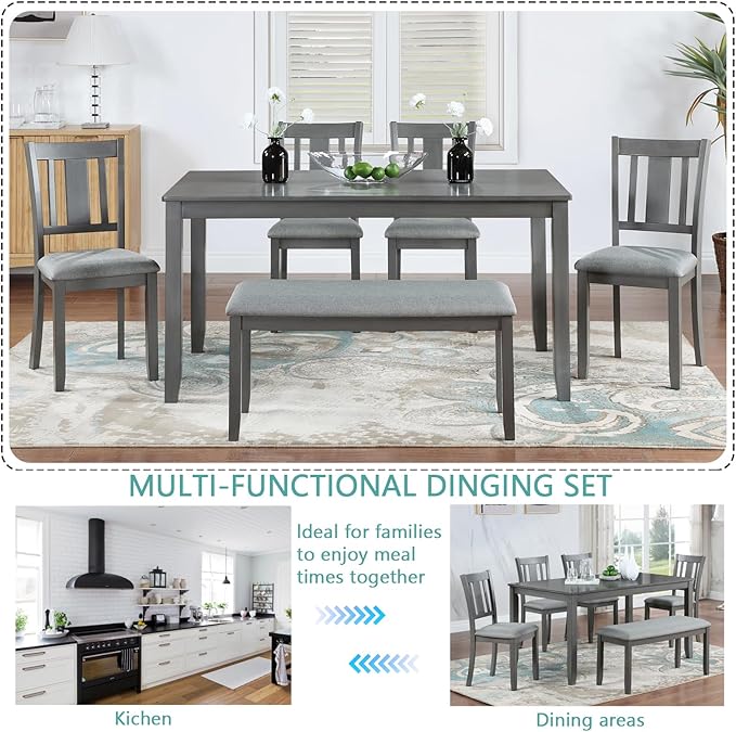 KEIKI 6-Piece Standard Height Dining Table Set - Image 4