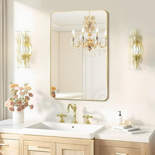20x28 Rounded Rectangle Bathroom Mirrors by PUZONJIG