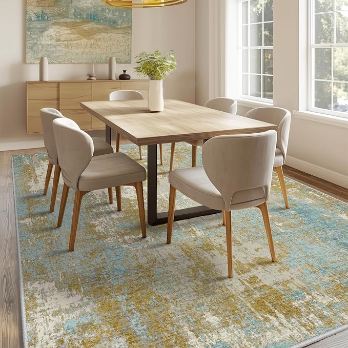 Washable Area Rugs 6'x9' Non-Slip Modern Abstract Soft - Image 9