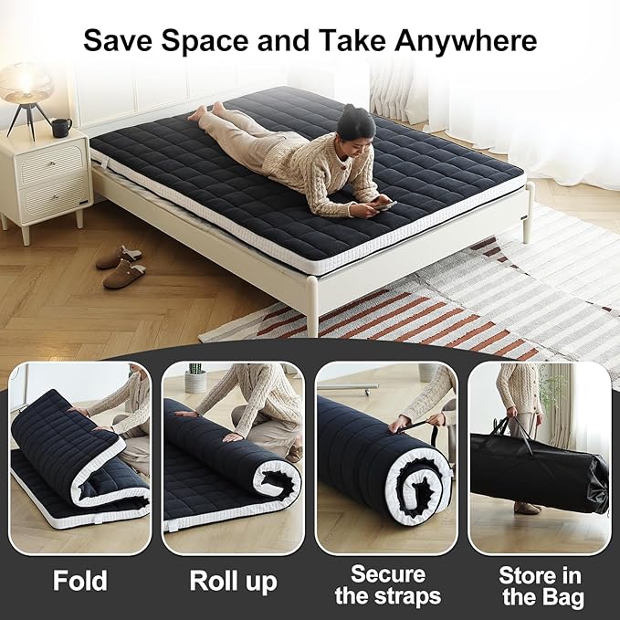 Tiita Japanese Floor Mattress, 4” Thicken Futon Mattress - Image 8