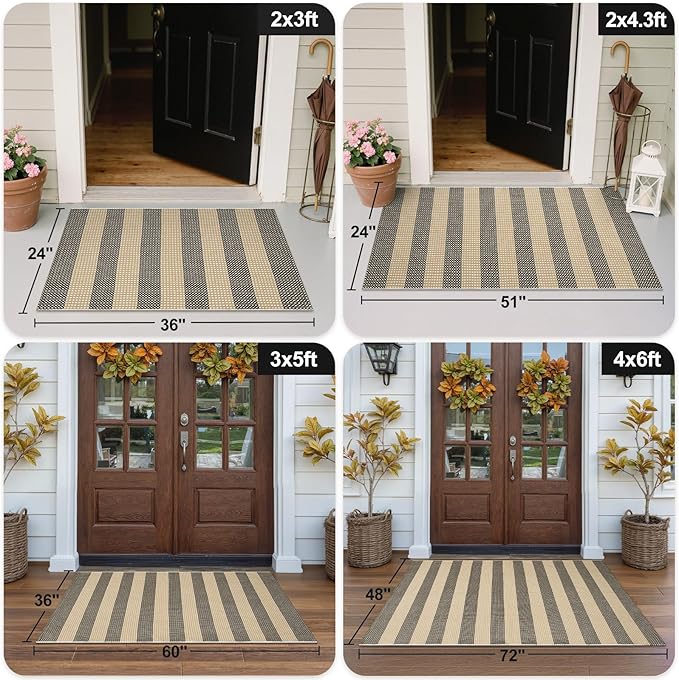 OJIA Fall Front Door Mat Outside Entrance 24"x35" Tan Halloween Doormat Front - Image 4