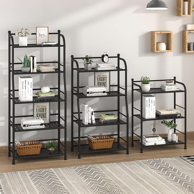 4 Tier Metal Shelf Storage Shelves Living Room Bookshelf Bathroom Corner - Image 5