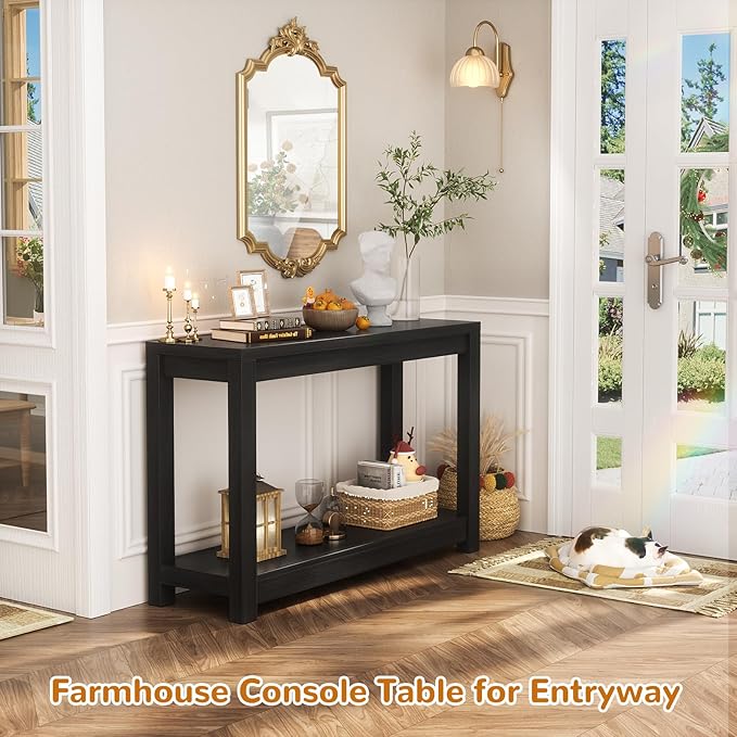 Small Farmhouse Wood Entryway Table Narrow Console Table - Image 7