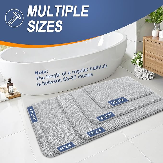OLANLY Thick Memory Foam Bath Mat Rug 36x24, Extra Soft Absorbent Bathroom Rug - Image 5