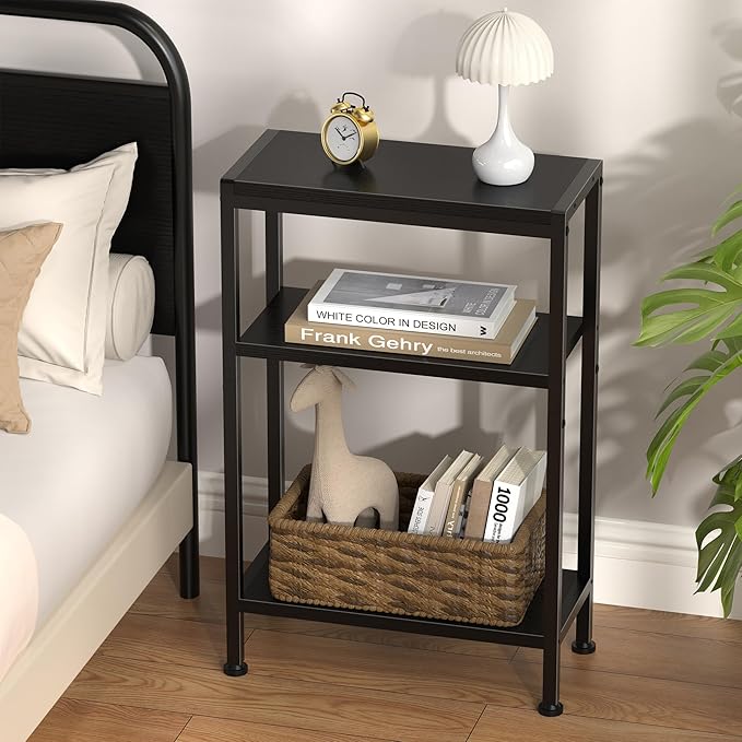 Narrow Side Table for Small Space, 3-Tier Small End Table - Image 2