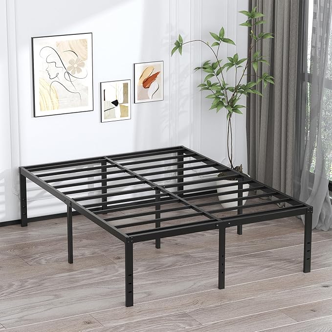 EMODA 20 Inch King Bed Frame No Box Spring Needed, Heavy Duty Tall Metal - Image 7