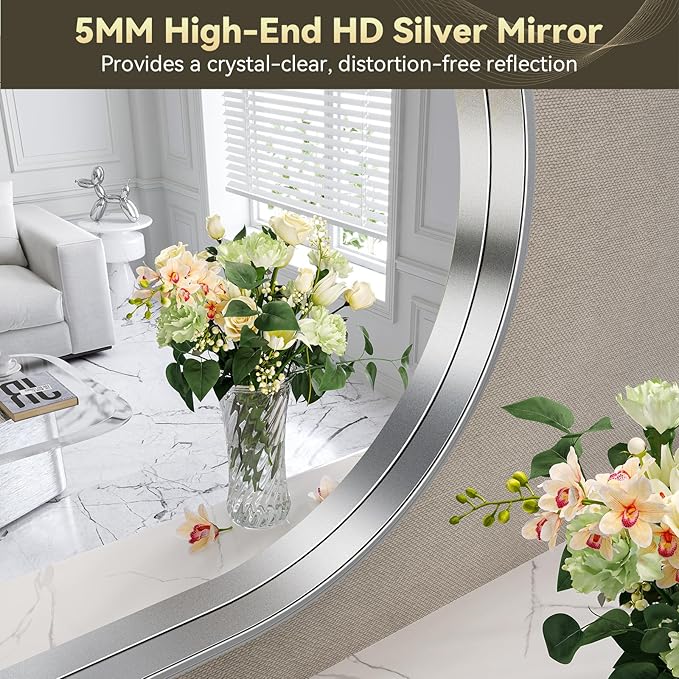 Brightify Arched Mirror, Arched Wall Mirror, 24 x 40 Inch Silver Arch Mirror - Image 4