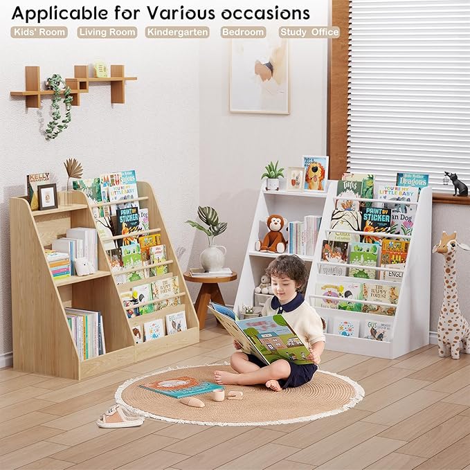 Lkeiyay Kids Bookshelf and Toy Storage, Nursery Bookshelf, Single-Sided Book - Image 4
