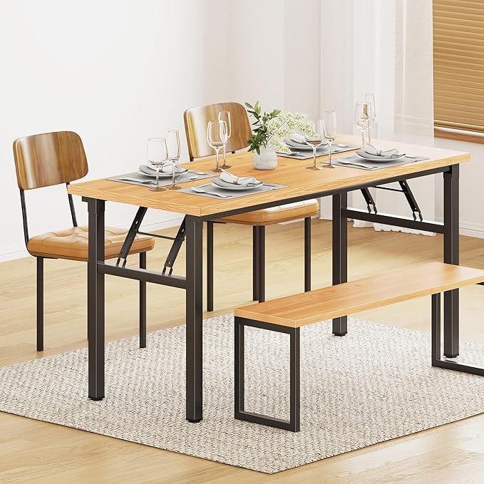 DlandHome Large Computer Desk, Folding Desk, Decent and Steady Home Office - Image 7