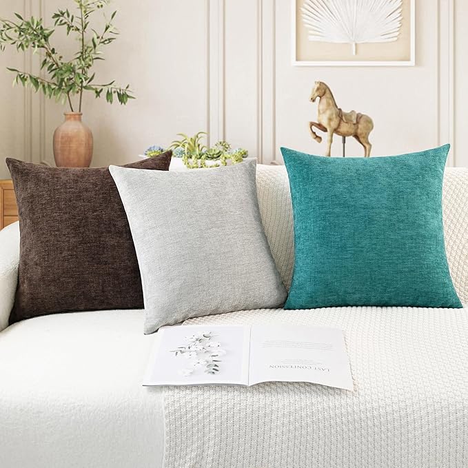 CaliTime Throw Pillow Covers Decorative 16 X 26 Inches Pack of 2 Cozy Chenille - Image 5