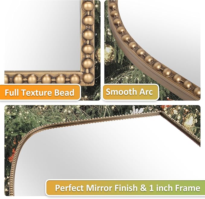 Antique Gold Arched Wall Mirror - Image 3