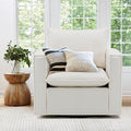 Swivel Accent Chair, 34 Inches Wide Upholstered Arm Chair by COLAMYINC