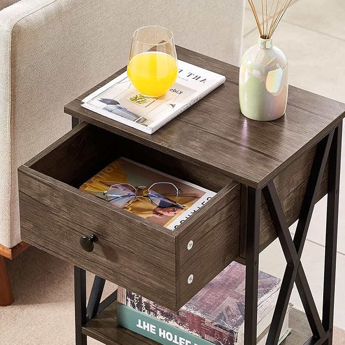 VECELO Nightstands Set of 2, Modern Bedside End Tables, Night Stands - Image 7