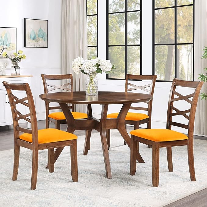 Smiry Velvet Seat Covers for Dining Room Chair Set of 6, Stretch Fit Removable - Image 8