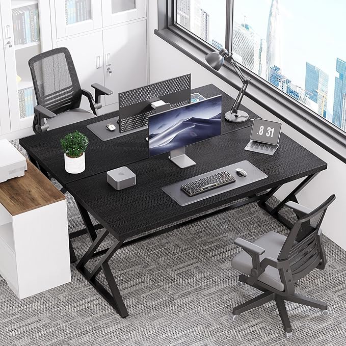 LVB Black Computer Desk, Modern Gaming PC Writing Desk - Image 8