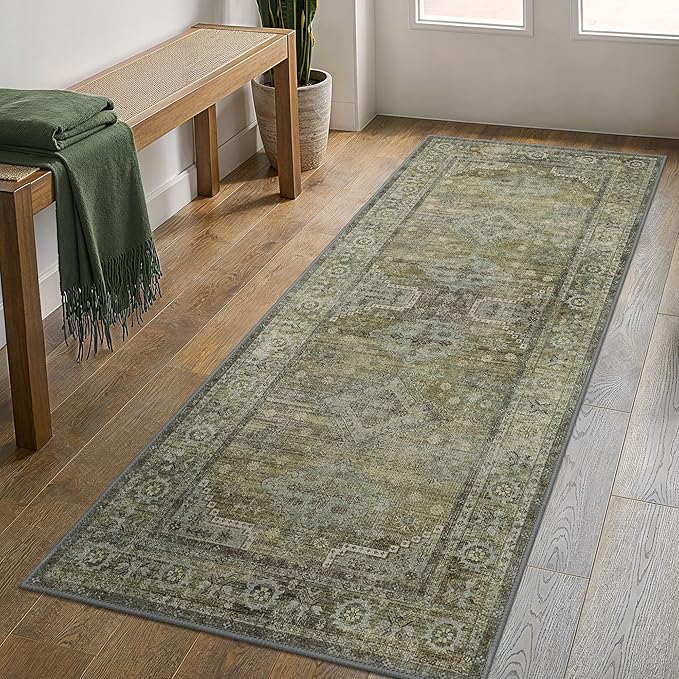 GENIMO Runner Rug 2x7 Non Slip Machine Washable Vintage Hallway Runner Rugs - Image 2