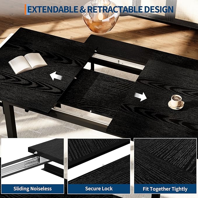 IDEALHOUSE 5-Piece Extendable Dining Table Set - Image 5