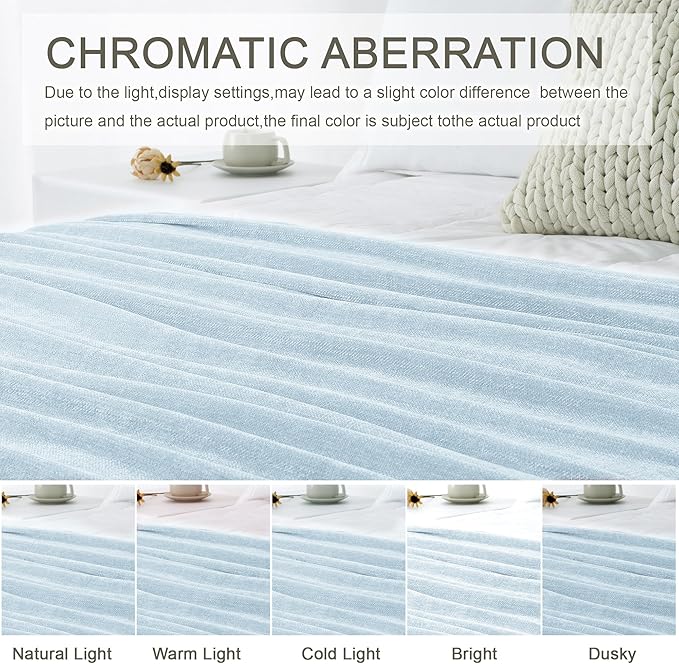 Chenille Throw Blanket for Couch 60"X 80" Twin, Soft Cozy Throws - Image 6