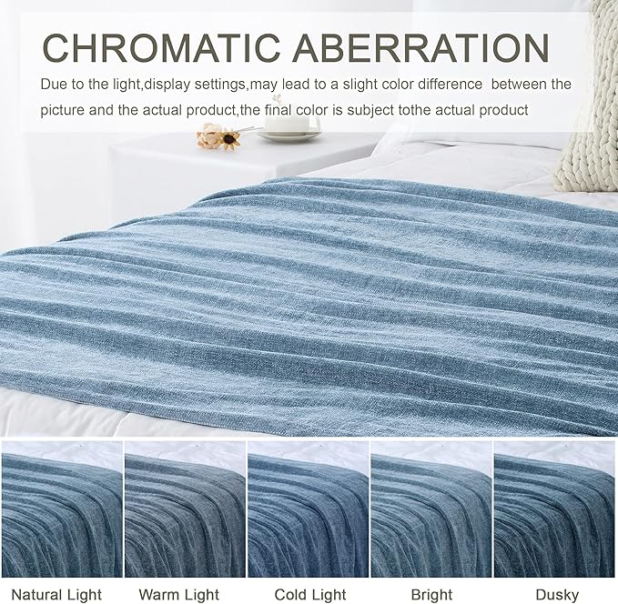 Chenille Throw Blanket for Couch 60"X 80" Twin, Soft Cozy Throws - Image 2