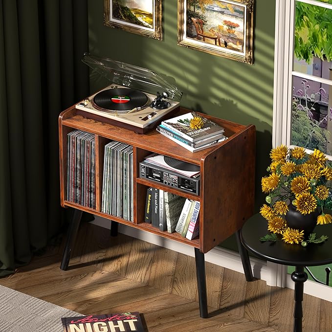 Record Player Table, Mid-Century Record Player Stand - Image 4