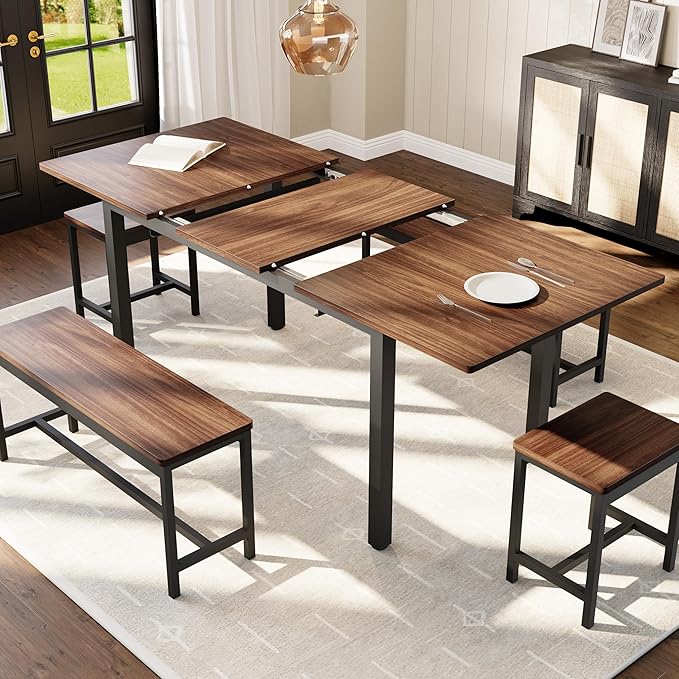 Garvee 5 PCs Extendable Dining Table Set - Image 2