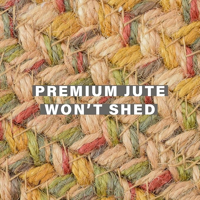 Homespice Harvest Premium Jute Braided Area Rug, Reversible, Natural Jute Yarn - Image 5