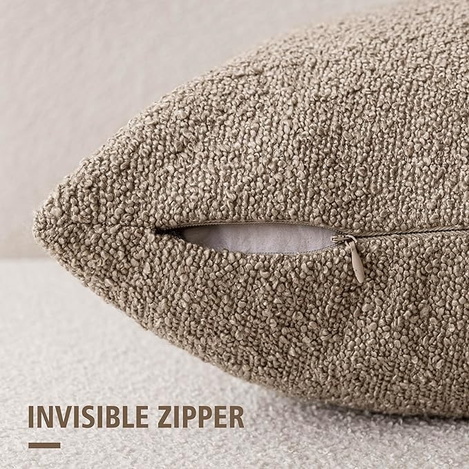 Foindtower Set of 2, Decorative Textured Boucle Throw Pillow Covers Accent - Image 2