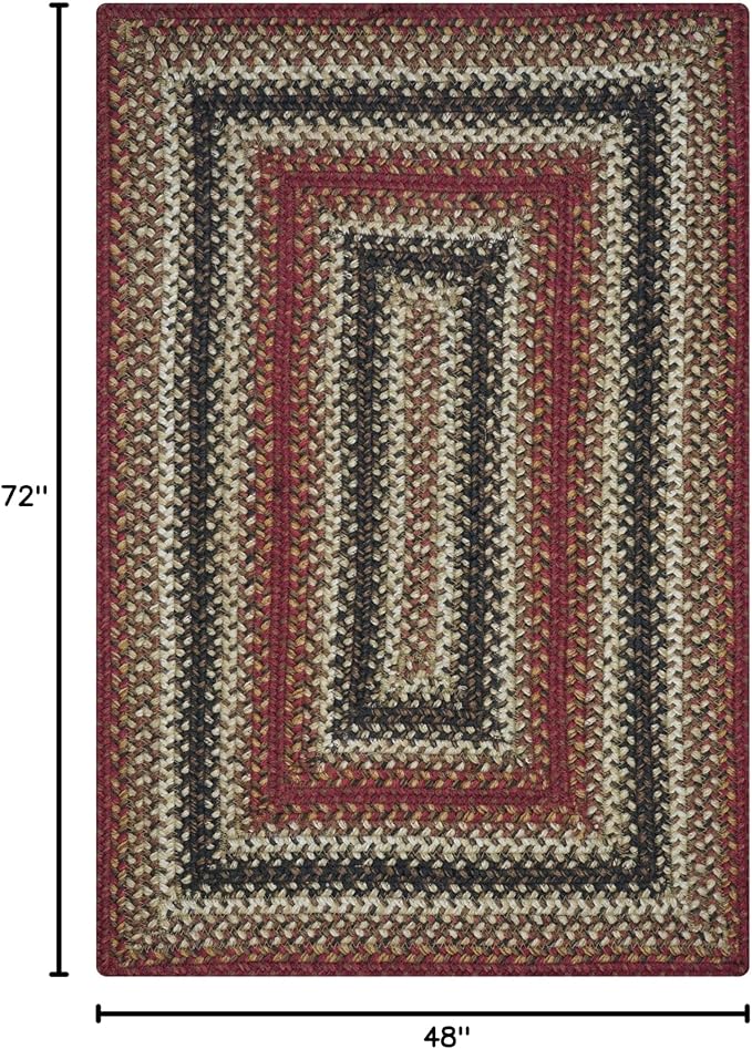 Homespice Chester Braided Rectangular Rug 4x6' Country Style Rugs - Image 2
