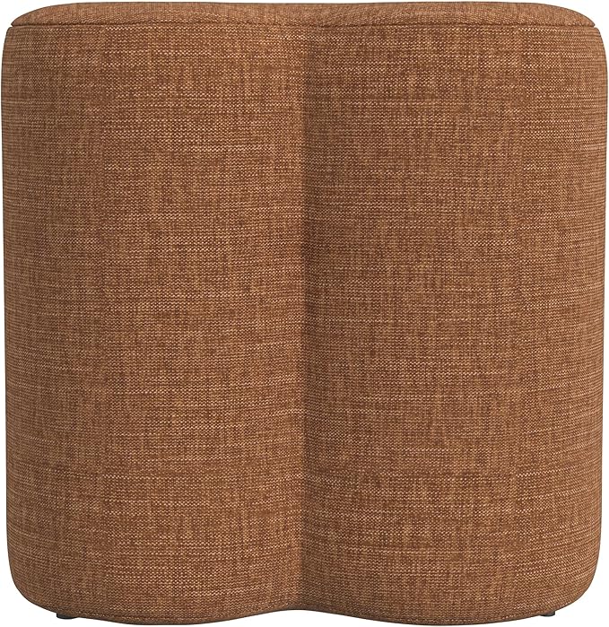 HomePop Upholstered Clover Shaped Ottoman Home Décor | Foot Rest Pouf – Rust - Image 6