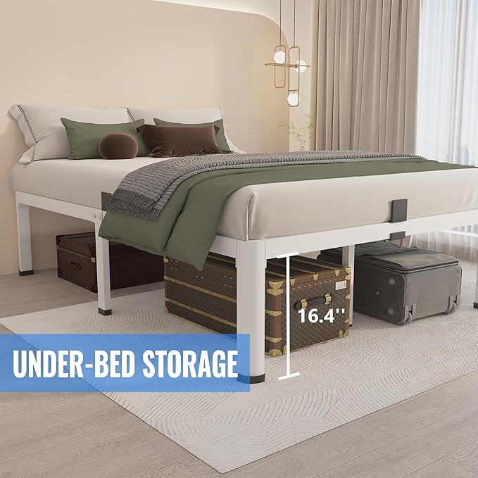 MAF 18 Inch King Size Bed Frame White - Image 5