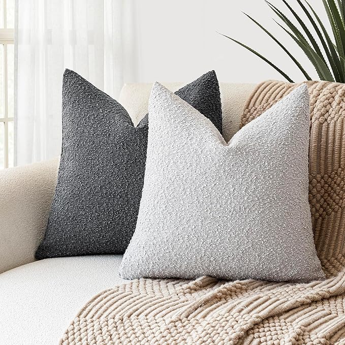 Foindtower Set of 2, Decorative Textured Boucle Throw Pillow Covers Accent - Image 5