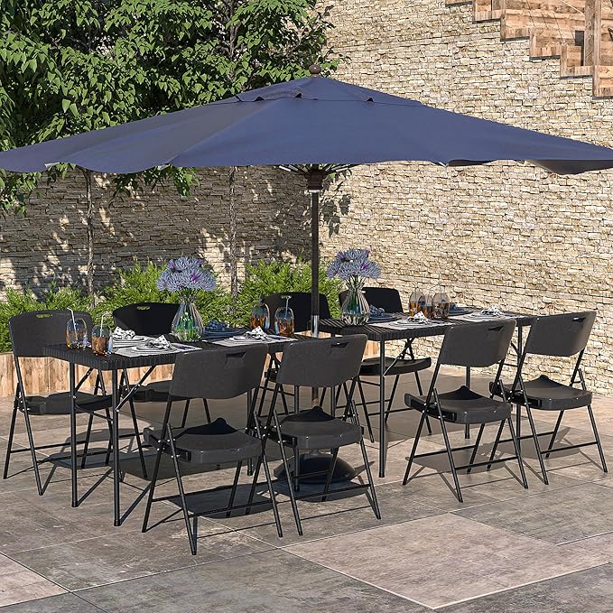VECELO 4 Pack Folding Chairs, Indoor/Outdoor Use Plastic Seat - Image 8