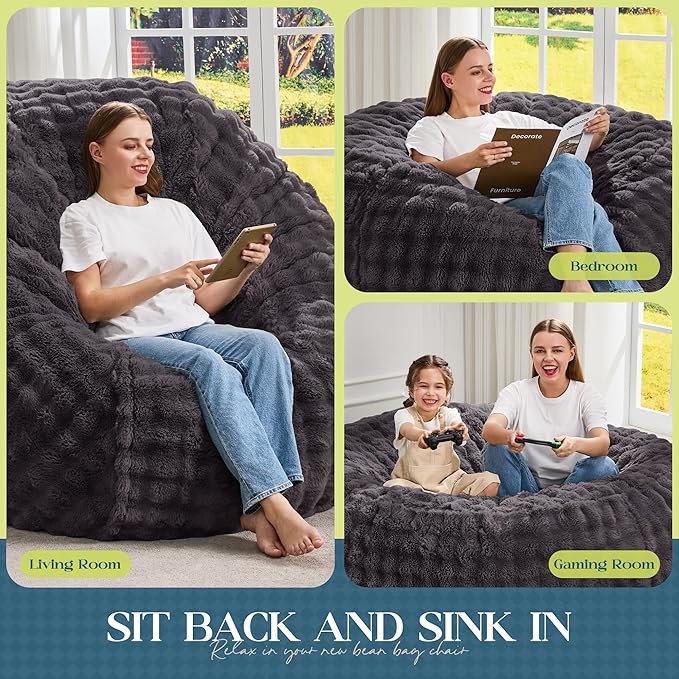 Hobestluk Bean Bag Chairs 3ft Beanbag Chair - Image 5