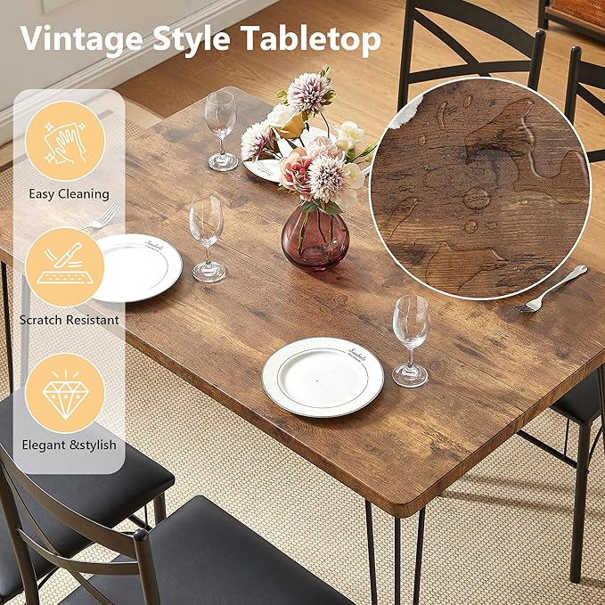 VECELO 5-Piece Dining Table Set - Image 6
