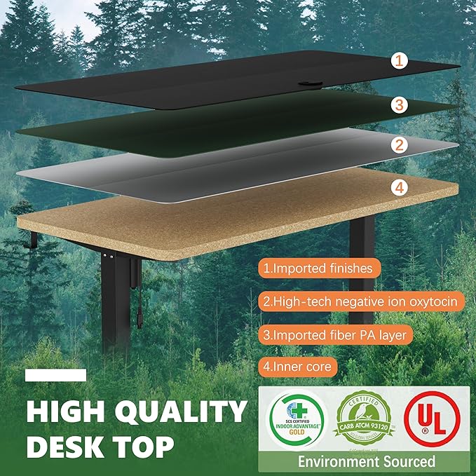 Monomi Electric Height Adjustable Standing Desk, 48x24 Inches, Ergonomic Home - Image 8