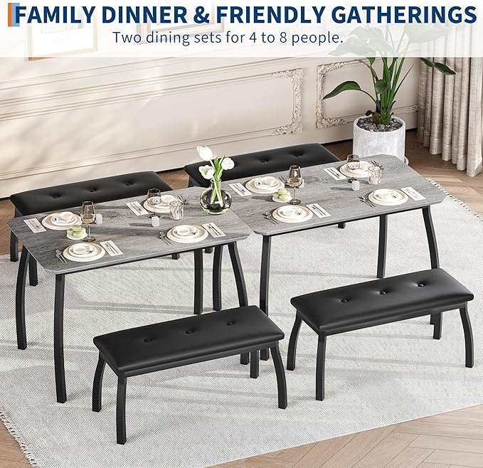 3 Piece Farmhouse Dining Table Set - Image 3