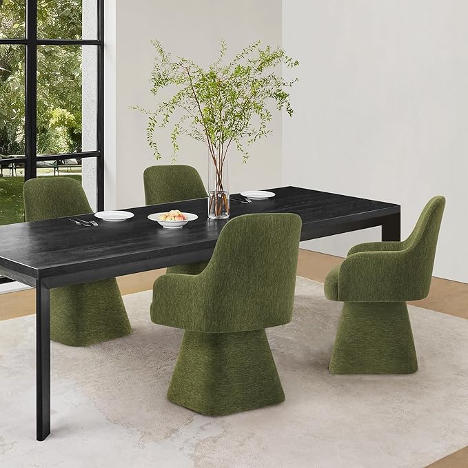 Swivel Dining Chair Set of 1, Mid Century Modern Chair Fabric Upholstered - Image 8
