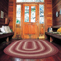Homespice Autumn Maple Burgundy and Tan Oval Braided Rug, 6x9' by Homespice