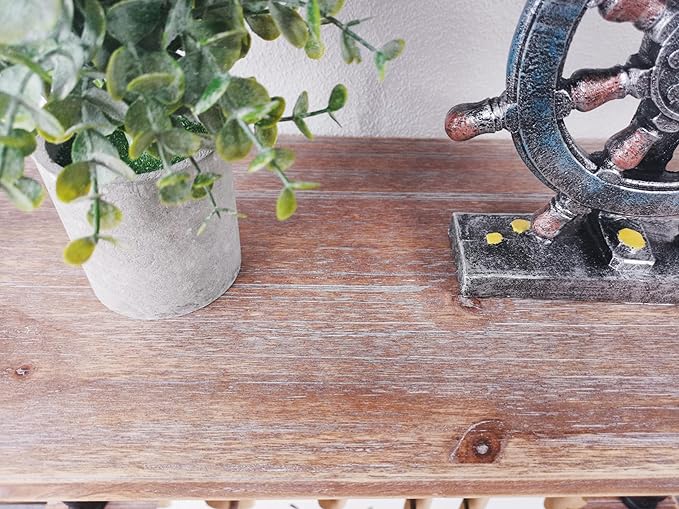 Pipe Industrial Shelves, Wall Mounted Wood Metal Ladder Rustic Bookshelf - Image 10
