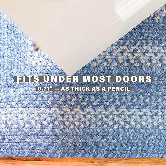 Denim Blue Oval Braided Rug, 2x3' - Image 6